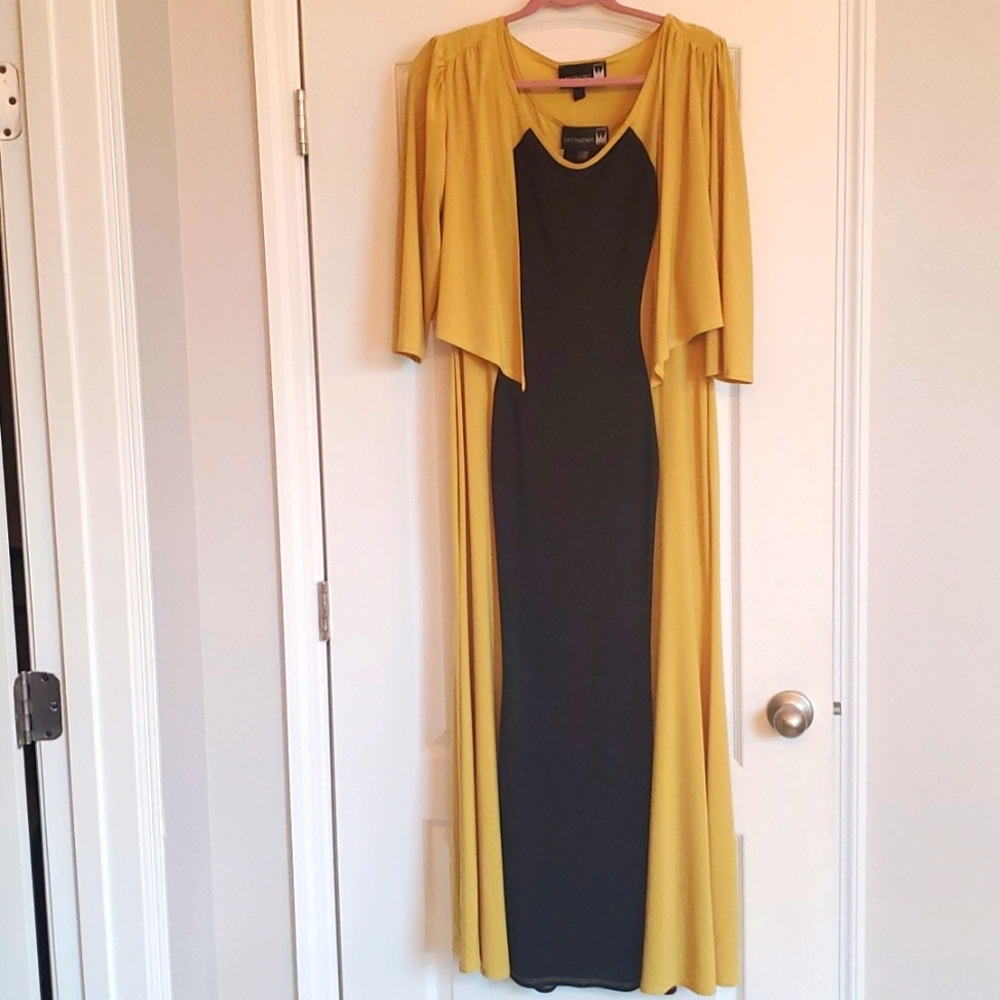 Slimming Two-Pieces-Dress & cropped shoulder topper size Large